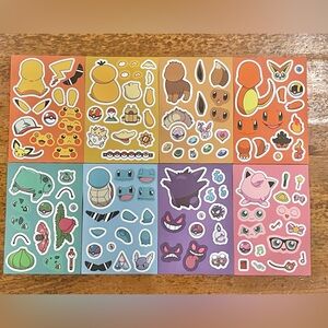 Colourful Pokemon 8pc Sticker Set